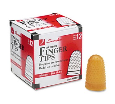 Rubber Finger Tips, 11 1/2 (Medium), Amber, Dozen